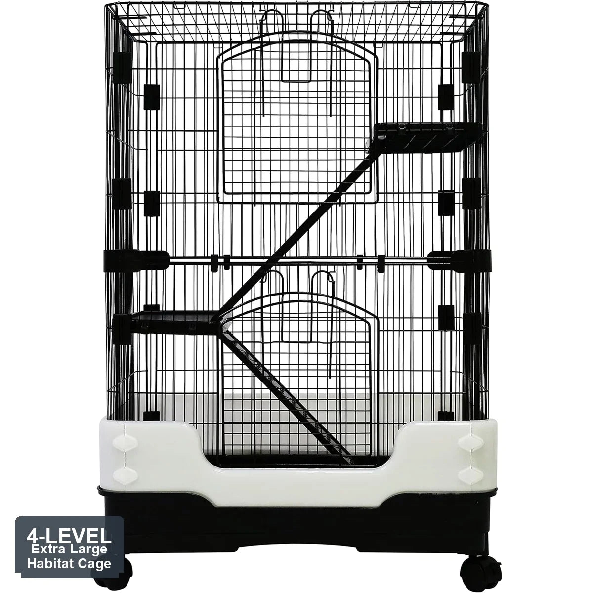 Four-Level Small Animal Habitat Cage for Guinea Pigs and Ferrets