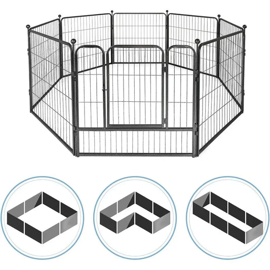 Portable Metal Pet Playpen With Gate For Indoor Outdoor Exercise