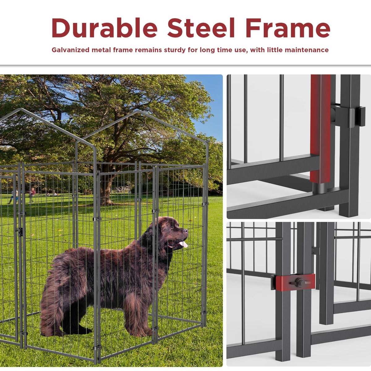 BINGOPAW Heavy Duty Outdoor Dog Kennel With Waterproof UV Cover