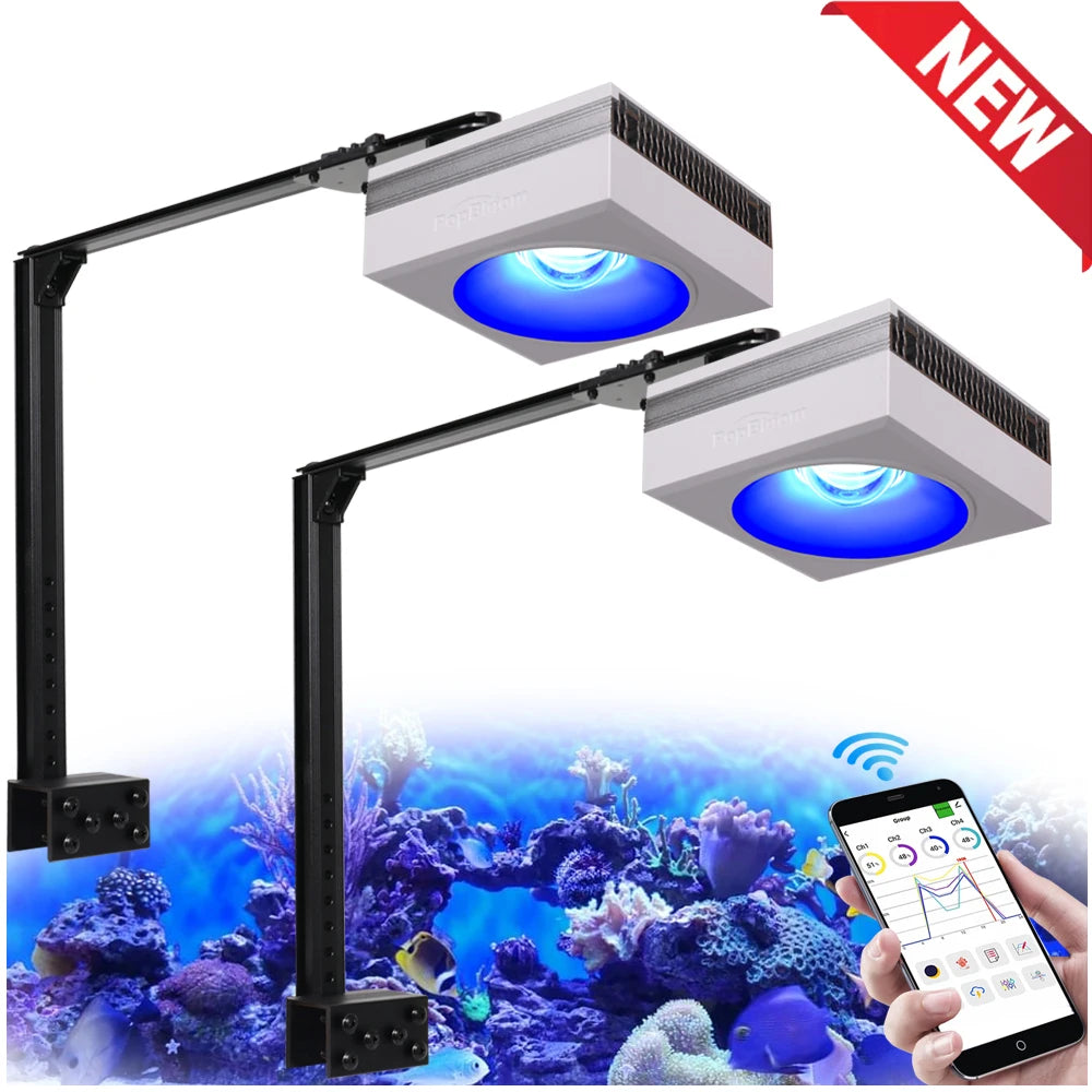 PopBloom WiFi Full Spectrum LED Reef Aquarium Light for Coral