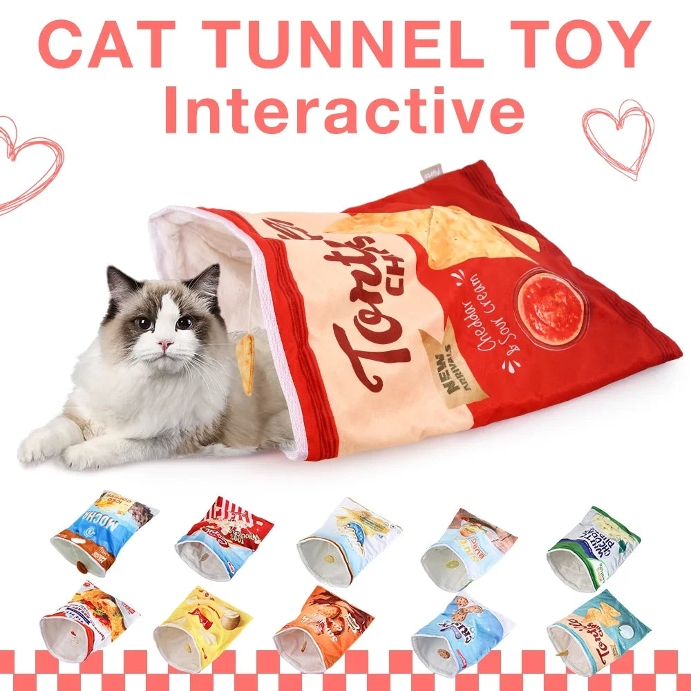 Interactive Collapsible Cat Tunnel Toy For Active Play