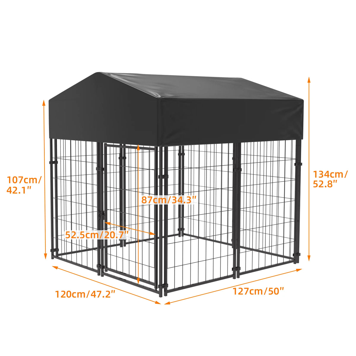 Bingopaw Outdoor Welded Wire Dog Kennel With Waterproof Canopy