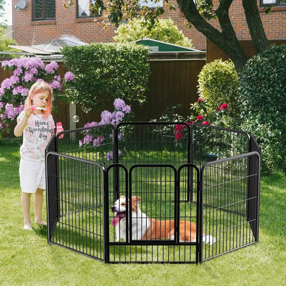 Indoor Outdoor Metal Pet Playpen Exercise Fence for Dogs and Cats