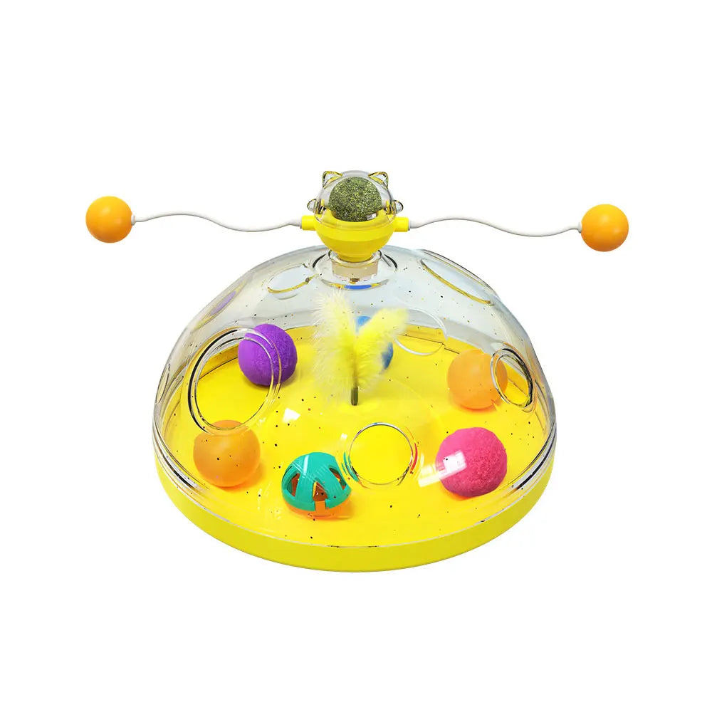 Interactive Battery Powered Cat Turntable Track Ball Toy