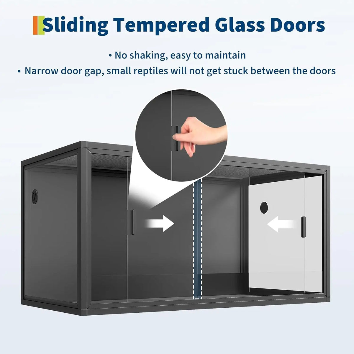 HiMISS Reptile Terrarium With Sliding Glass Doors And Screen Ventilation