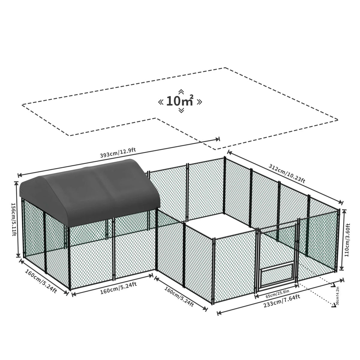 Outdoor Metal Chicken Coop Portable Tractor Cage Enclosure Farm Yards