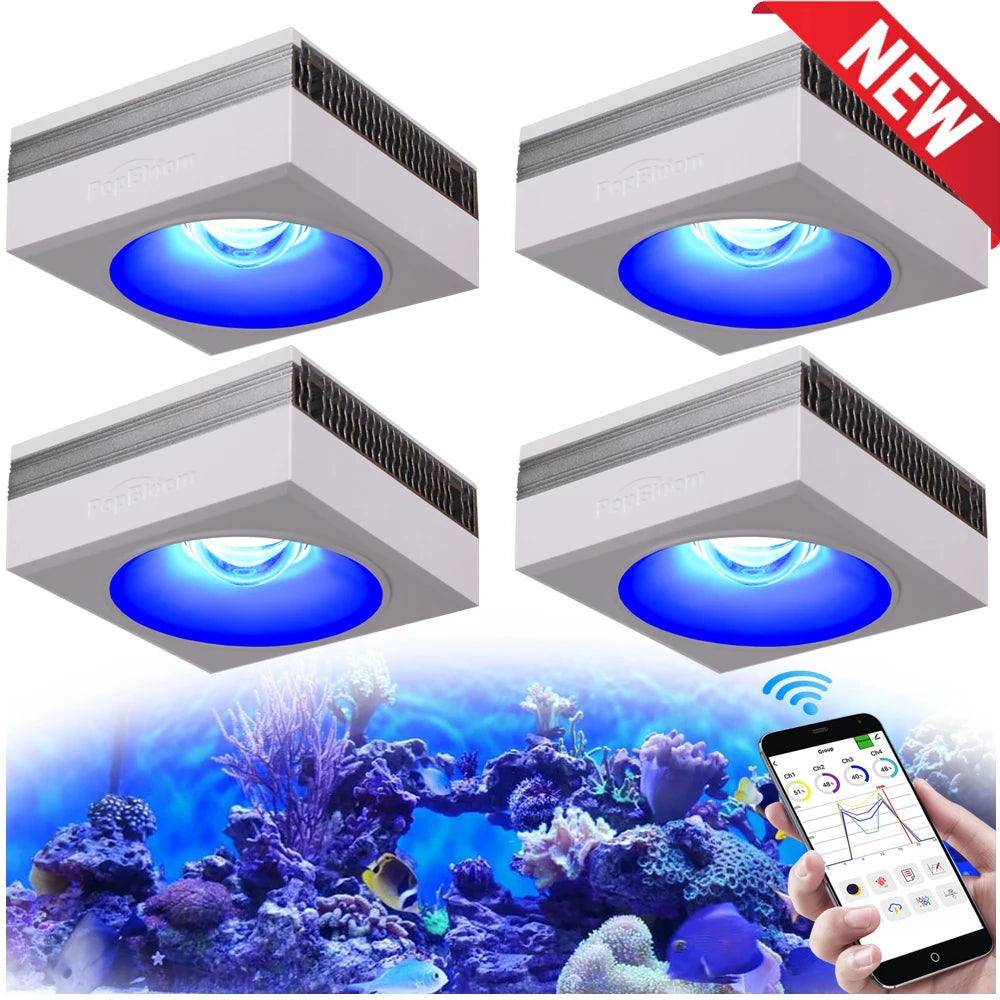 PopBloom WiFi Full Spectrum LED Reef Aquarium Light for Coral