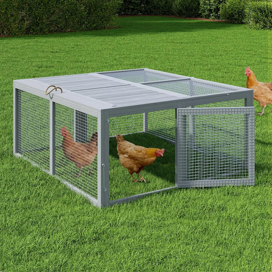 HiMiss Folding Portable Wooden Chicken Coop Run And Rabbit Hutch