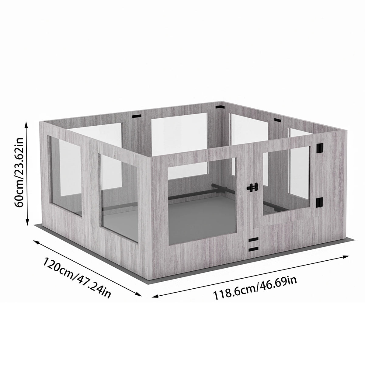 BINGOPAW Tempered Glass Dog Playpen With Waterproof Whelping Pad