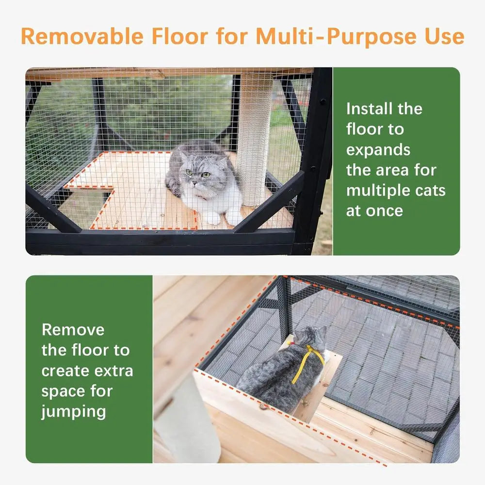 Nicedday Four Tier Outdoor Cat Catio With Removable Platforms
