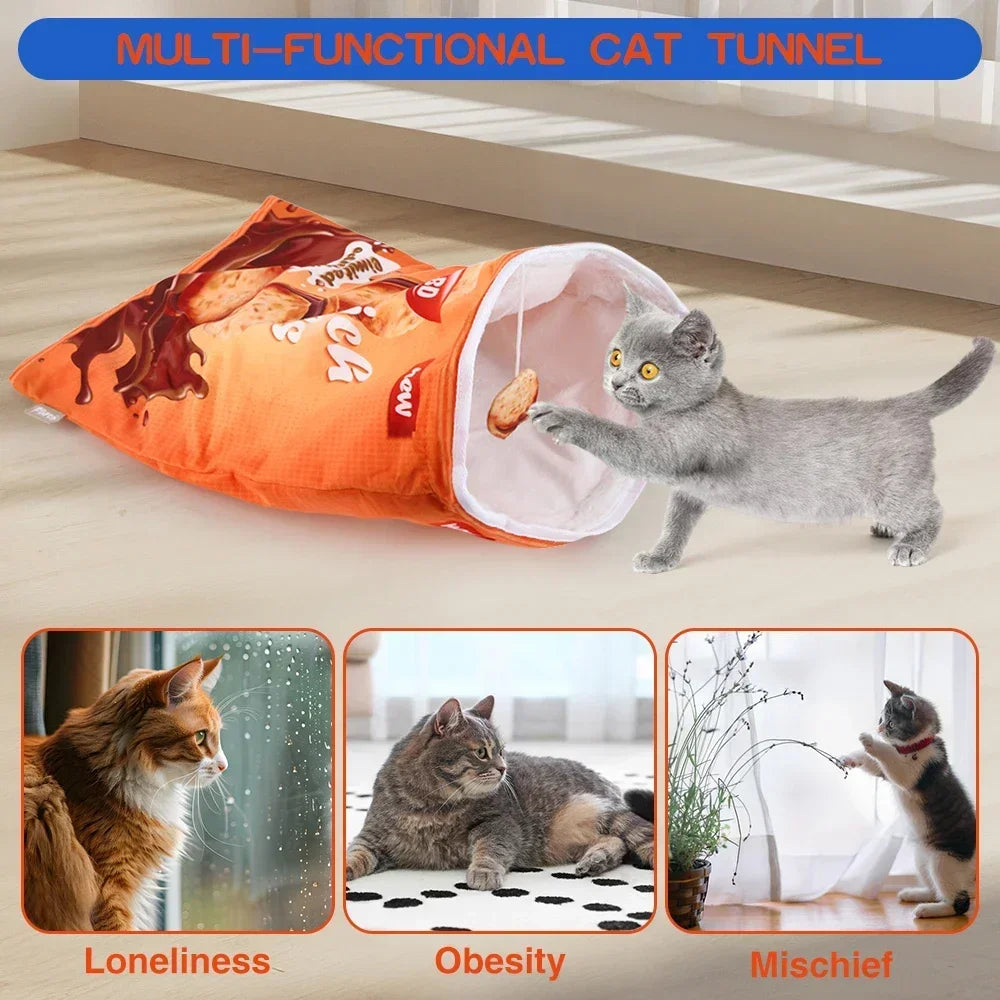 Interactive Collapsible Cat Tunnel Toy For Active Play