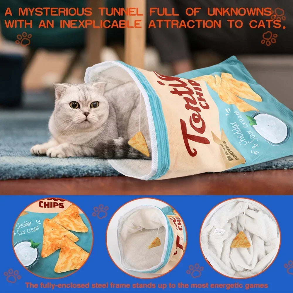 Interactive Collapsible Cat Tunnel Toy For Active Play