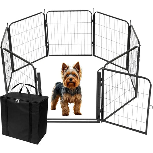 Portable Metal Dog Playpen With Case For Indoor Outdoor Use