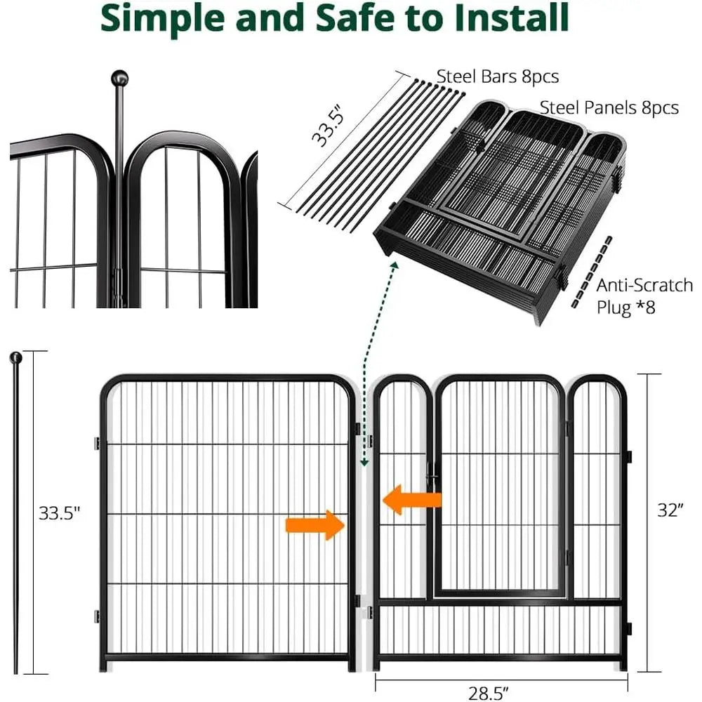Indoor Outdoor Metal Pet Playpen Exercise Fence for Dogs and Cats