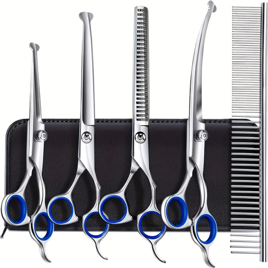 4CR Stainless Steel Dog Grooming Scissors With Rounded Safety Tips