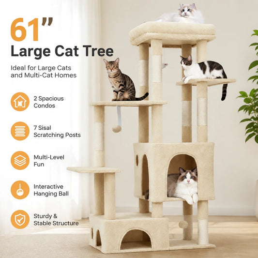 Multi Level Cat Tree With Scratching Posts Condos And Toys