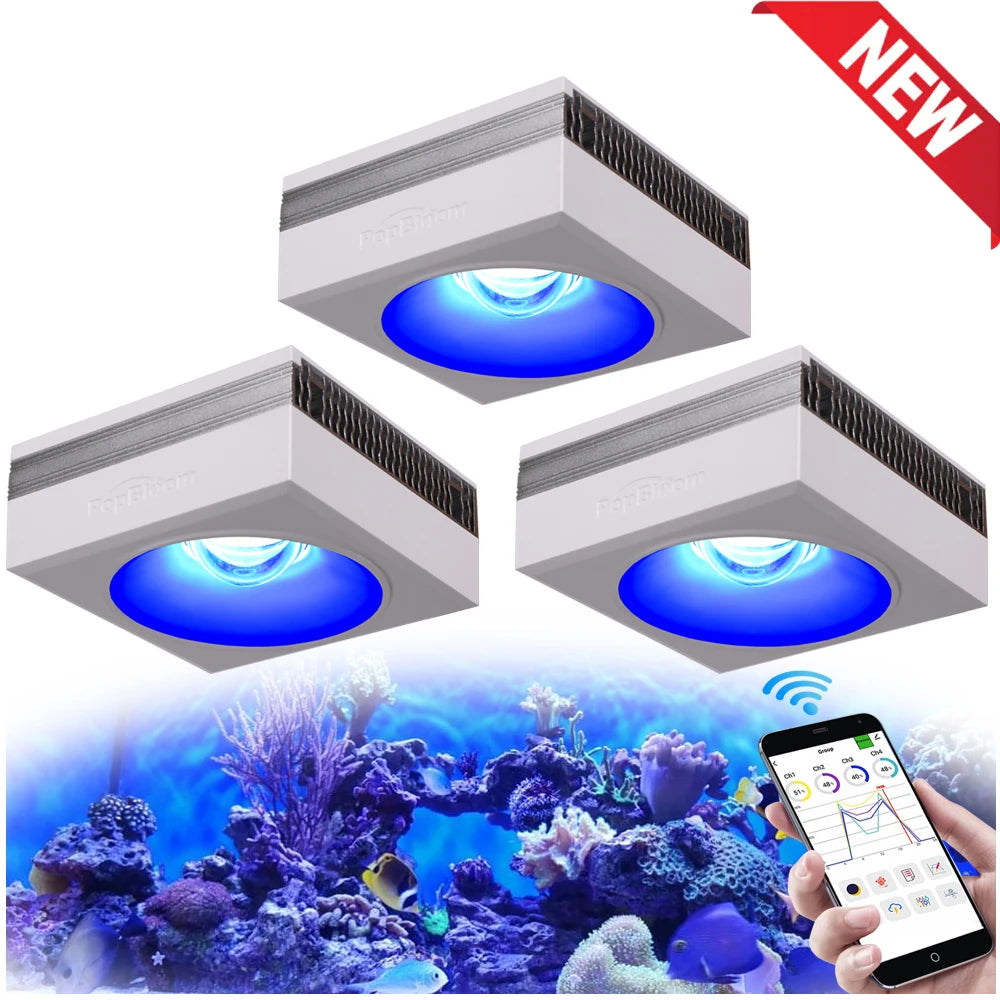PopBloom WiFi Full Spectrum LED Reef Aquarium Light for Coral