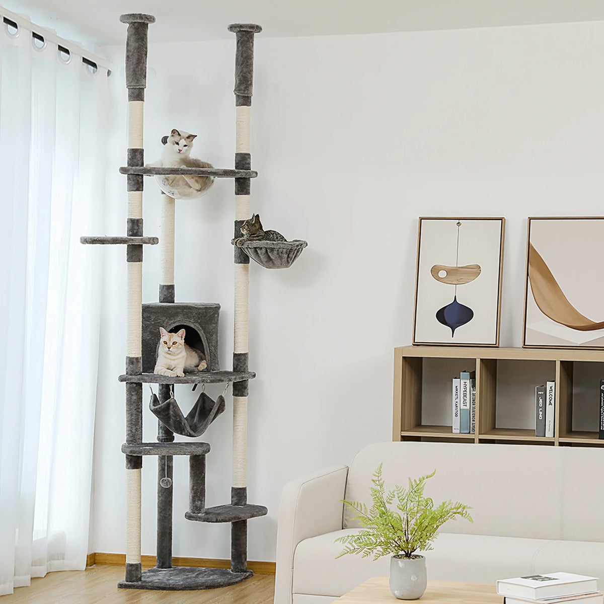 PAWZ Road Multi Level Cat Tree With Scratching Posts Cozy Condo