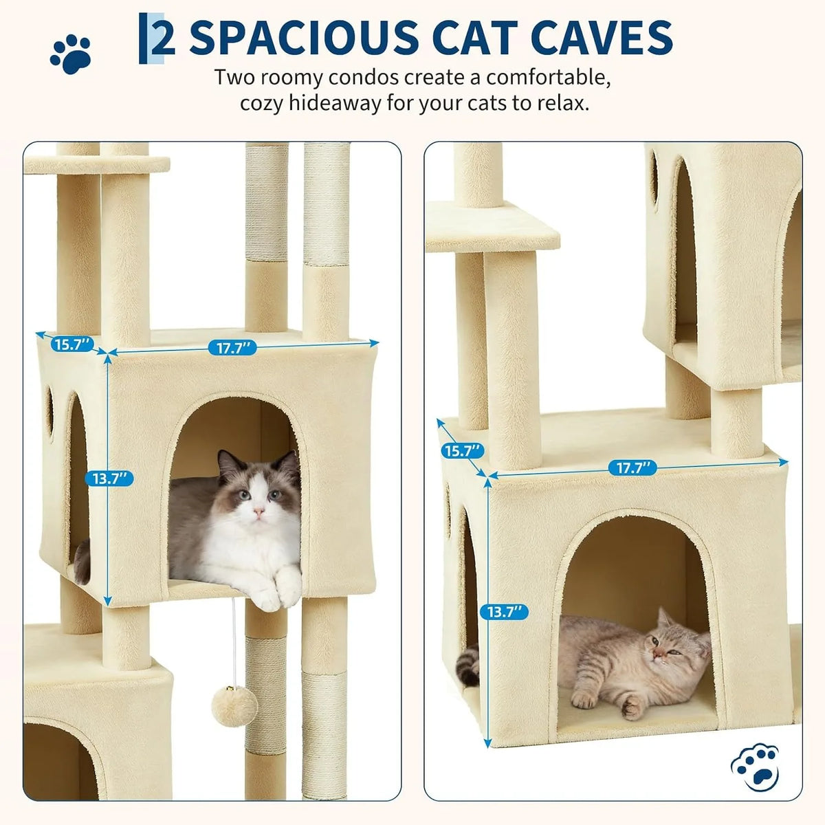 Multi Level Cat Tree With Scratching Posts Condos And Toys