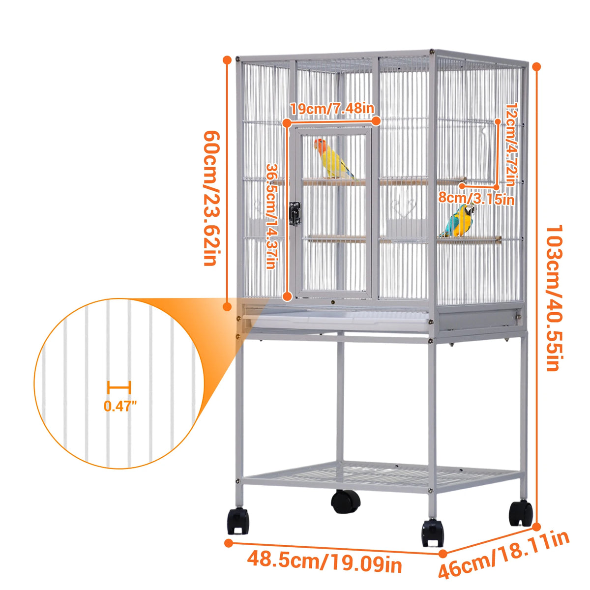 Metal Small Animal Cage With Wheels Removable Tray For Ferrets