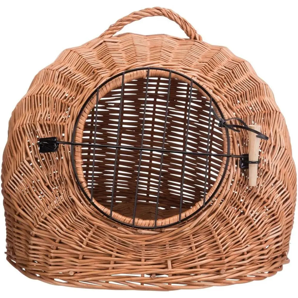 Metal Cat Carrier Basket with Secure Mesh Front Door