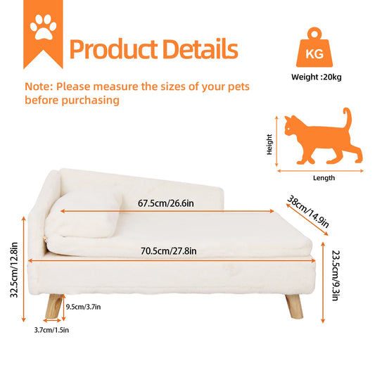 BINGOPAW Waterproof Raised Pet Sofa With Plush Cover Cushion