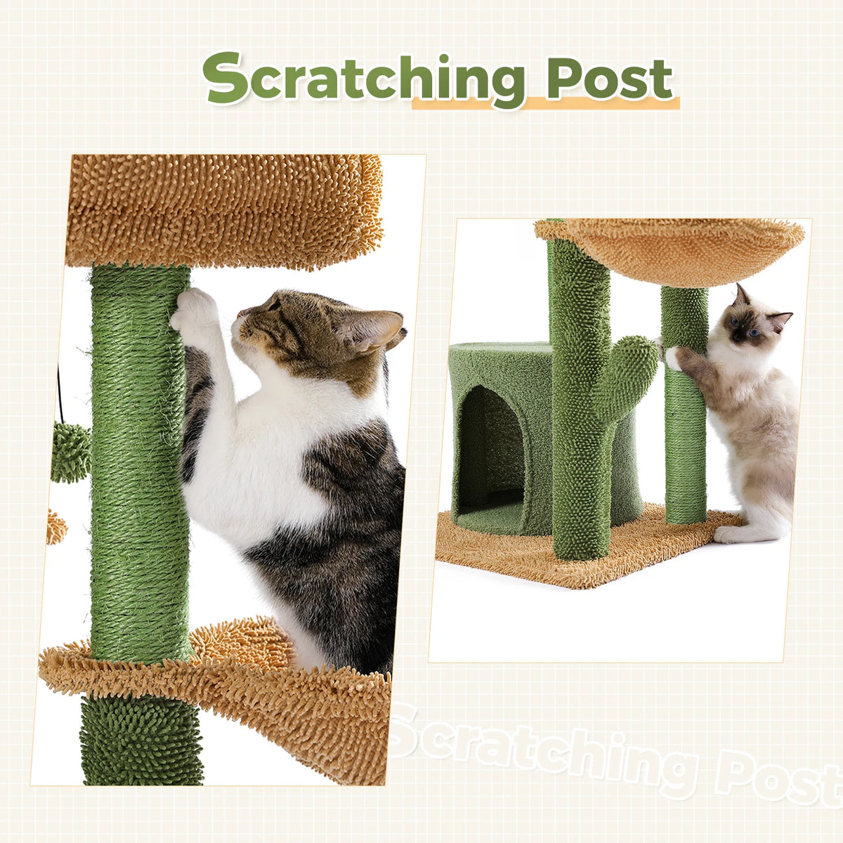 PAWZ Road Cactus Cat Tree With Condo And Scratching Post