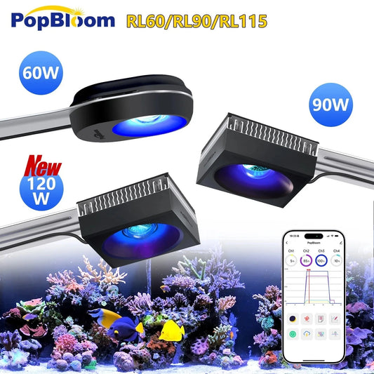 PopBloom WiFi Reef LED Aquarium Light for Marine Coral Tanks