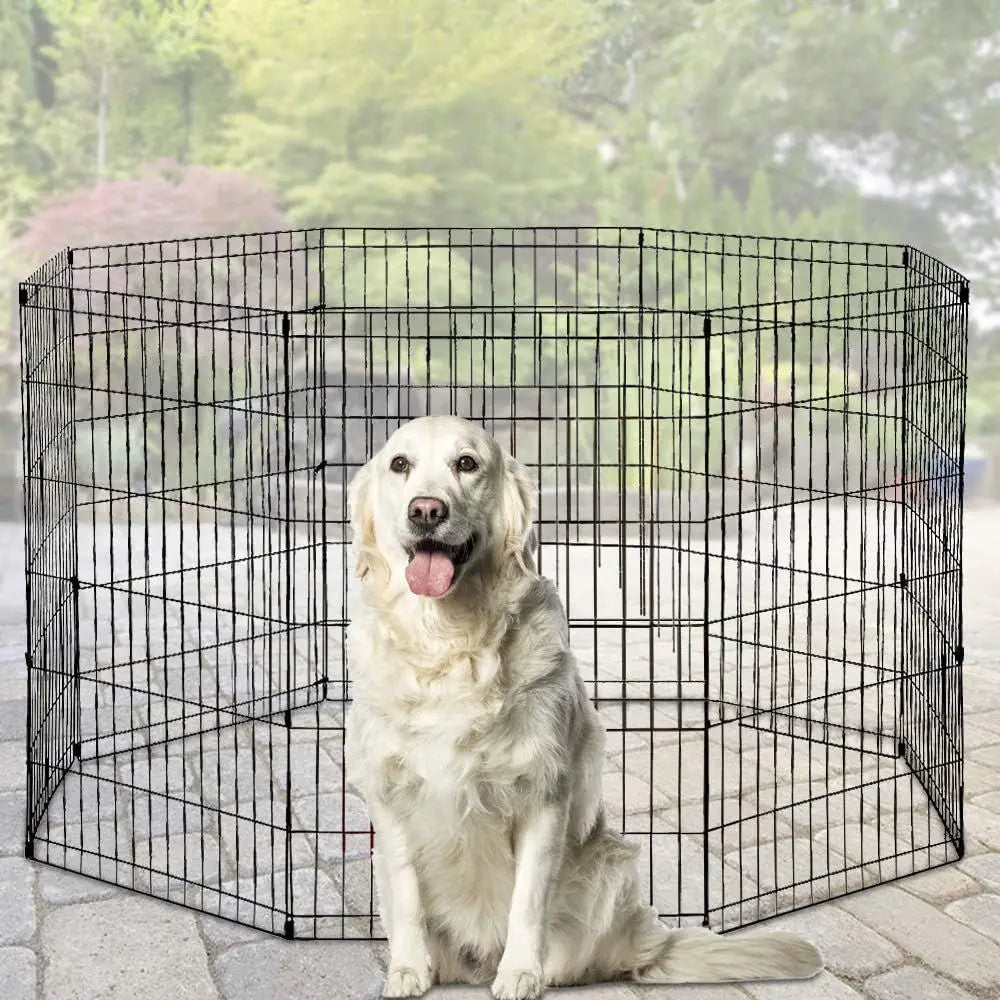 Portable Metal Pet Playpen for Dogs, Puppies and Cats Indoor Outdoor Use