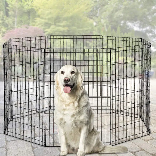 Portable Metal Pet Playpen for Dogs, Puppies and Cats Indoor Outdoor Use