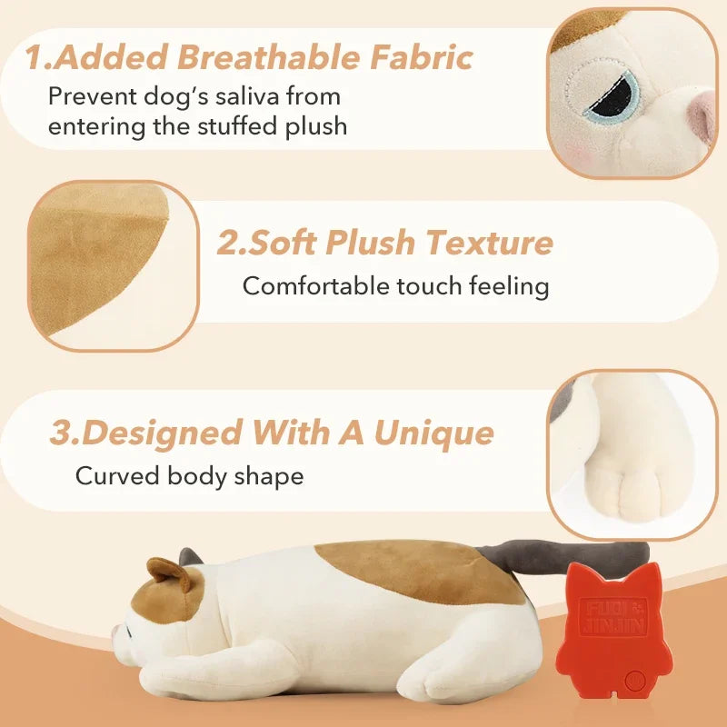 Simulated Heartbeat Puppy Plush Toy For Soothing Pet Sleep Aid