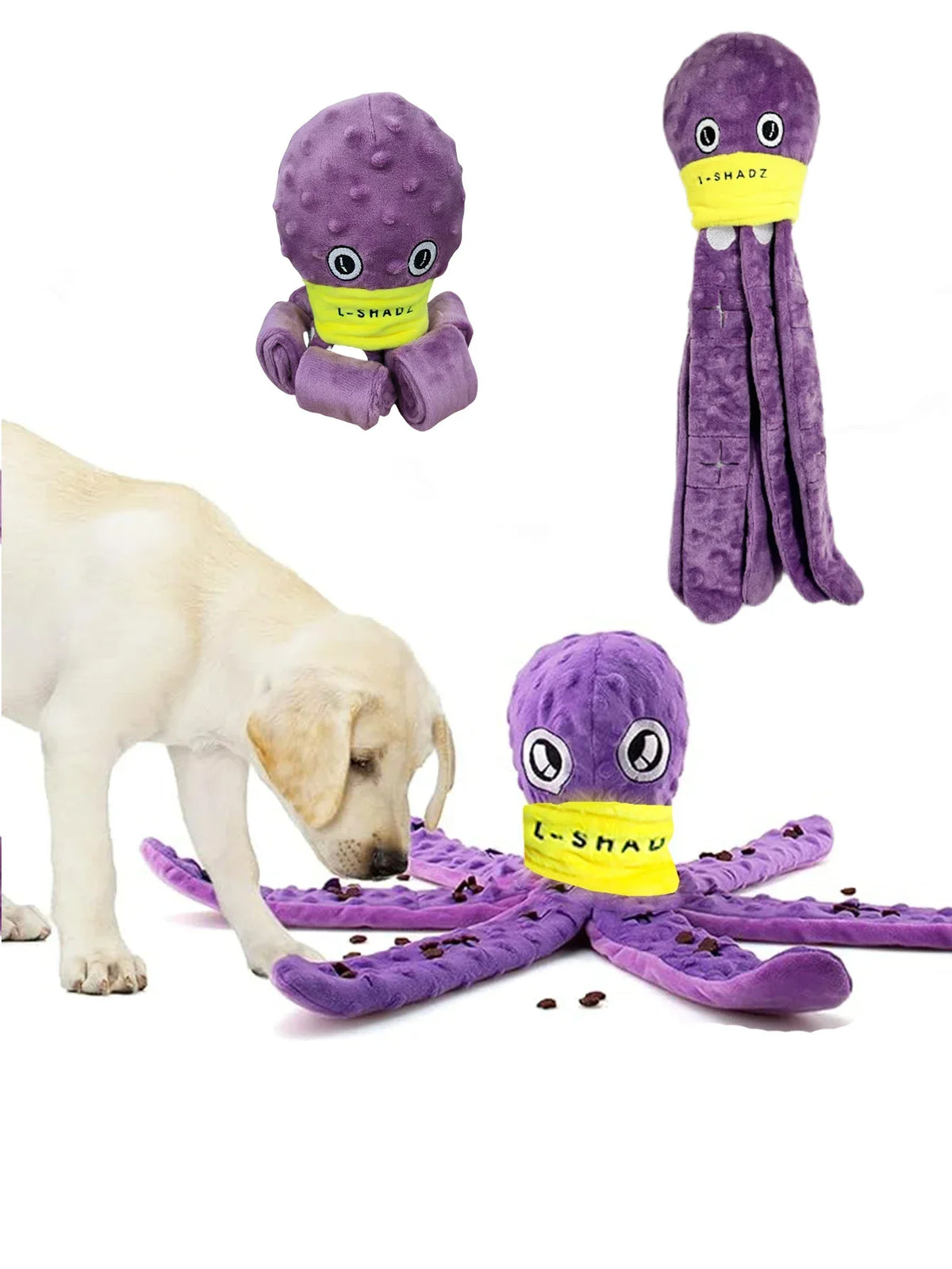Plush Octopus Dog Snuffle Toy Interactive Puzzle Chew Game